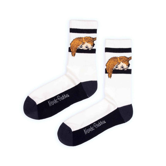 Official Pippi Longstocking Socks – White Unisex Cotton Blend - Daily Nomad