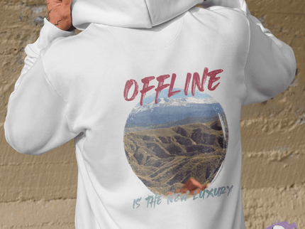 “Offline Is the New Luxury” Organic Cotton Hoodie – Sustainable Unisex Comfort - Daily Nomad