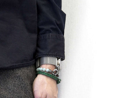 Padstow Braided Leather Bracelet with Sterling Silver Hook – Fern Green by ANCHOR & CREW - Daily Nomad