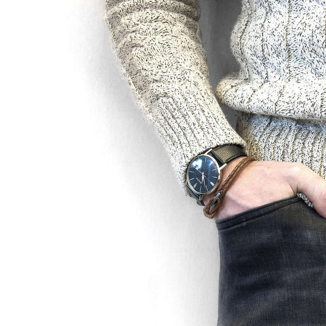 Padstow Braided Leather Bracelet with Sterling Silver Hook – Light Brown by Anchor & Crew - Daily Nomad