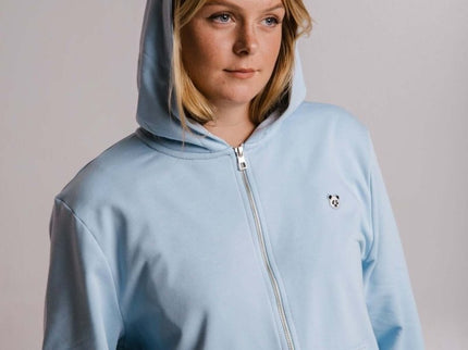 Panda Soft Fleece Full Zip Hoodie – Light Blue by Sossu - Daily Nomad