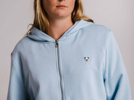 Panda Soft Fleece Full Zip Hoodie – Light Blue by Sossu - Daily Nomad