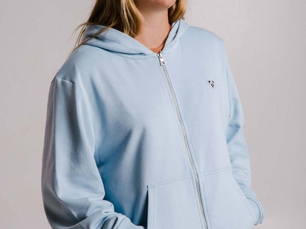 Panda Soft Fleece Full Zip Hoodie – Light Blue by Sossu - Daily Nomad