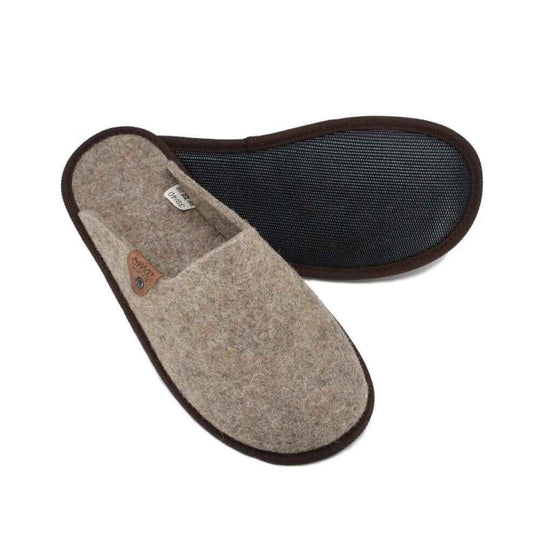 OmaKing Pelsi brown natural felt slippers, view 2