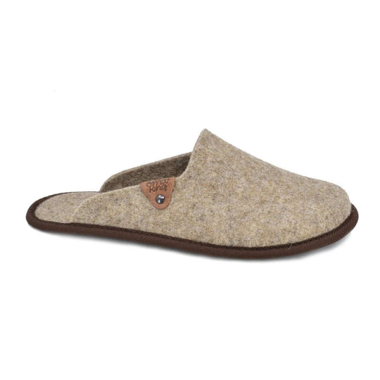 OmaKing Pelsi brown natural felt slippers, view 1
