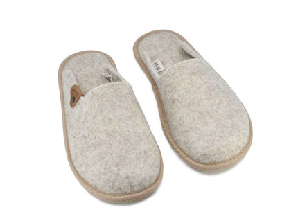 Pelsi Natural Felt Slippers – New Beige, Unisex, Handmade in Estonia - Daily Nomad