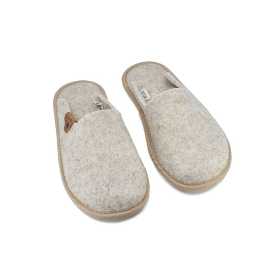 OmaKing Pelsi beige natural felt slippers, view 2