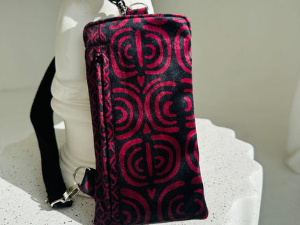 Phone Bag - Burgundy Pattern