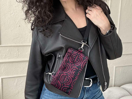 Phone Bag - Burgundy Pattern