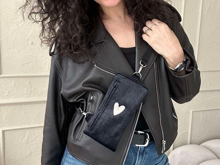 Phone Bag Heart - Black