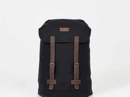 Black Cafe Handmade Backpack from Matrix Pro with leather straps and logo.