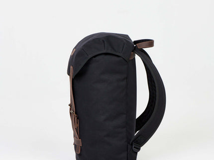 Black Cafe Handmade Backpack from Matrix Pro, durable, waterproof, 18L capacity, side view.