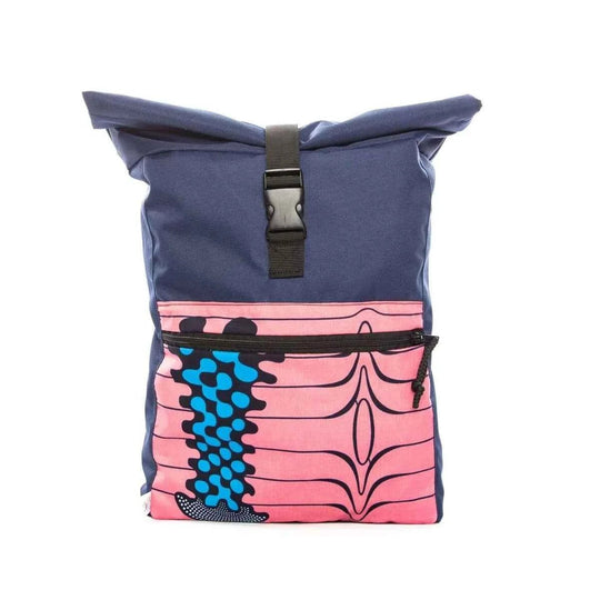 Drinbags Pink water-resistant roll-top backpack