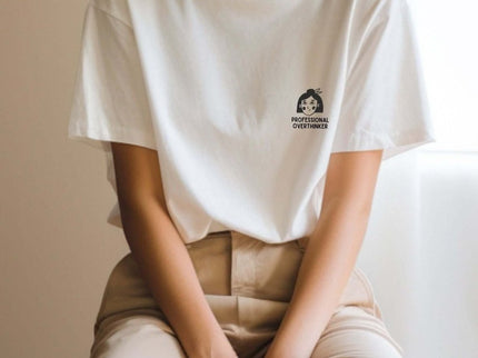 Professional Overthinker – Oversized Organic Cotton T-Shirt by Black Giraffe - Daily Nomad