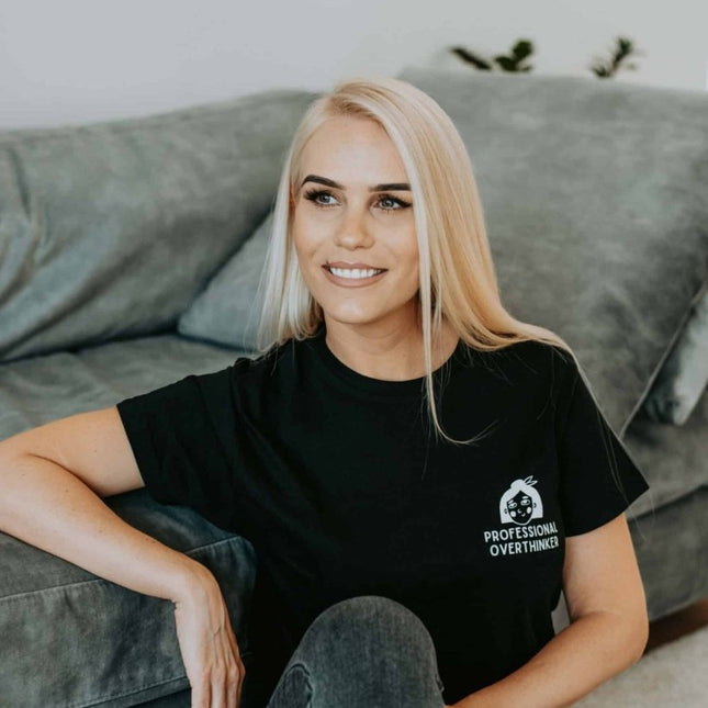 Professional Overthinker – Oversized Organic Cotton T-Shirt by Black Giraffe - Daily Nomad