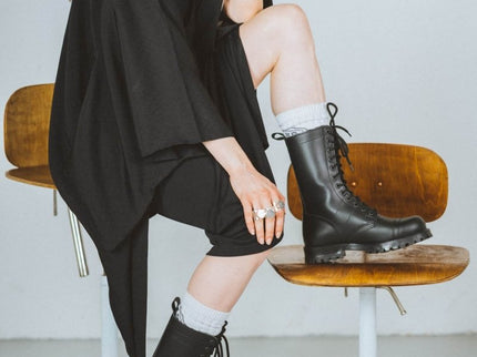 Samelin 516 High Aviator Black Leather Boots – Handmade Unisex Tall Boots - Daily Nomad
