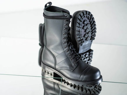Samelin 516 High Aviator Black Leather Boots – Handmade Unisex Tall Boots - Daily Nomad