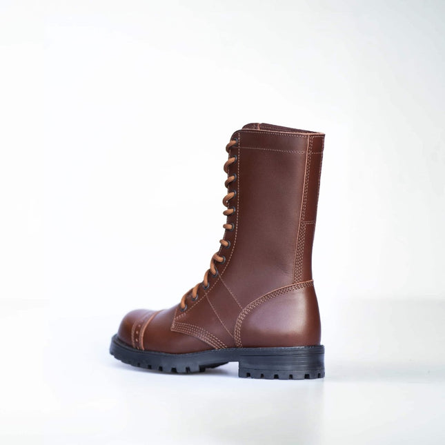 Samelin 516 High Aviator Brown Leather Boots – Handmade Unisex Tall Boots - Daily Nomad