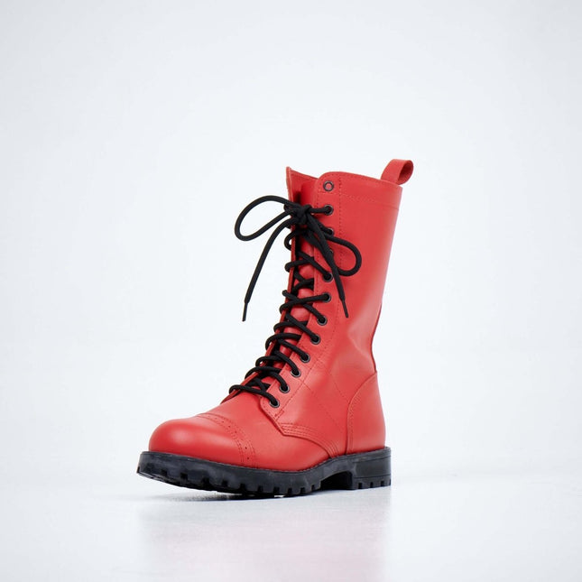 Samelin 516 High Red Aviator Boots - Handmade Unisex Tall Leather Boots - Daily Nomad
