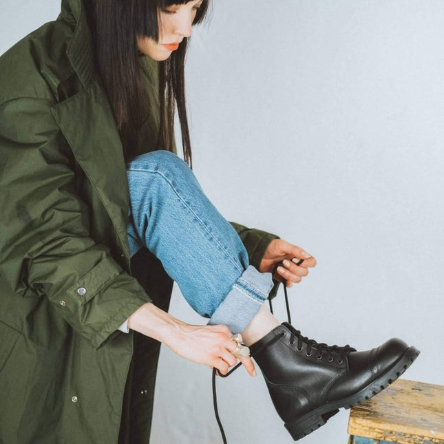 Samelin 517 Black Aviator Leather Boots – Unisex Handmade Combat - Grade Boots - Daily Nomad