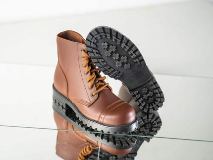 Samelin 517 Brown Aviator Leather Boots – Unisex Handmade Combat - Grade Boots - Daily Nomad