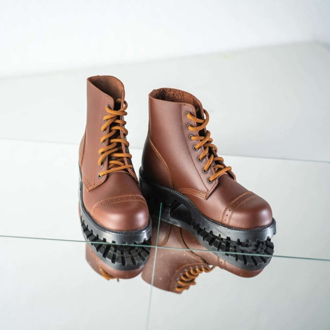 Samelin 517 Brown Aviator Leather Boots – Unisex Handmade Combat - Grade Boots - Daily Nomad