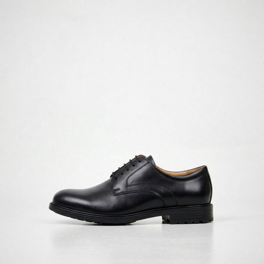 Samelin classic men’s black hydrophobic leather shoes – product view