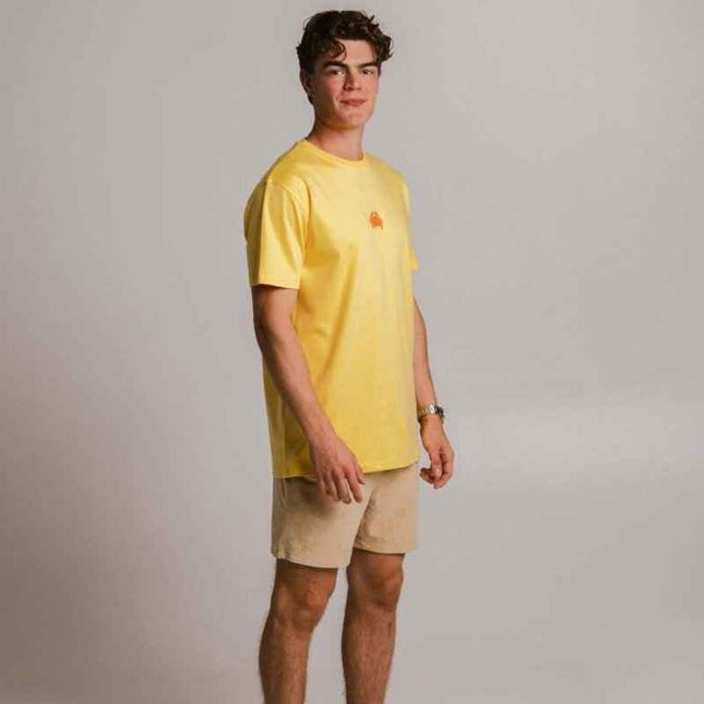 Sossu – Unisex Heavyweight Embroidered Cotton - Crab T-shirt - Yellow - Daily Nomad