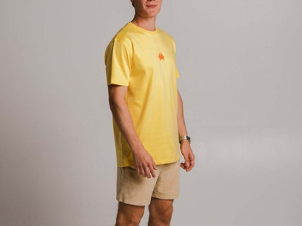 Sossu – Unisex Heavyweight Embroidered Cotton - Crab T-shirt - Yellow - Daily Nomad