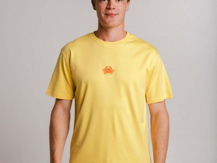 Sossu – Unisex Heavyweight Embroidered Cotton - Crab T-shirt - Yellow - Daily Nomad