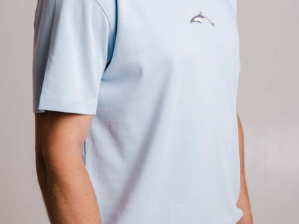Sossu – Unisex Heavyweight Embroidered Cotton Dolphin T-Shirt - Light blue - Daily Nomad