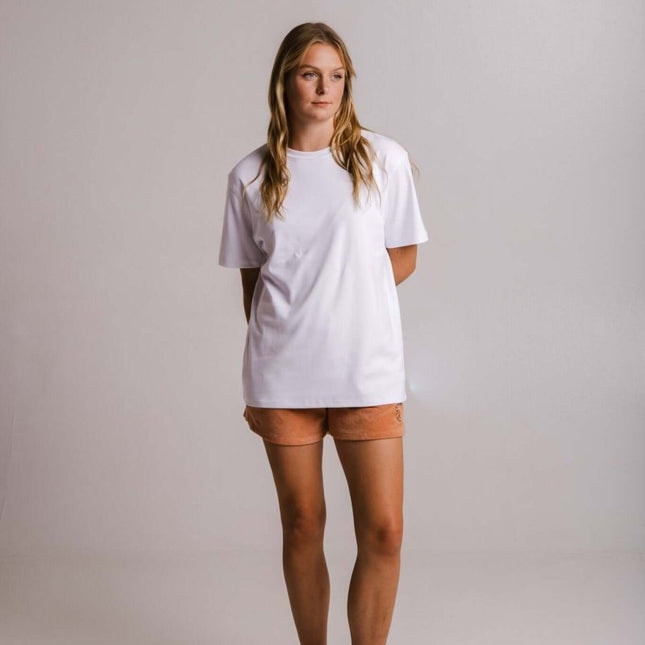 Sossu – Unisex Heavyweight Embroidered Cotton - Heavy T-shirt - White - Daily Nomad