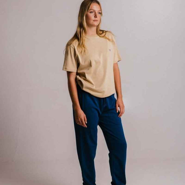 Sossu – Unisex Heavyweight Embroidered Cotton - Panda T-shirt - Light Brown - Daily Nomad