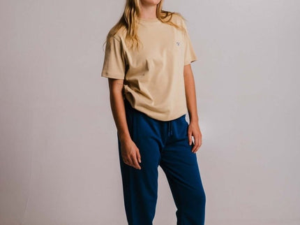 Sossu – Unisex Heavyweight Embroidered Cotton - Panda T-shirt - Light Brown - Daily Nomad