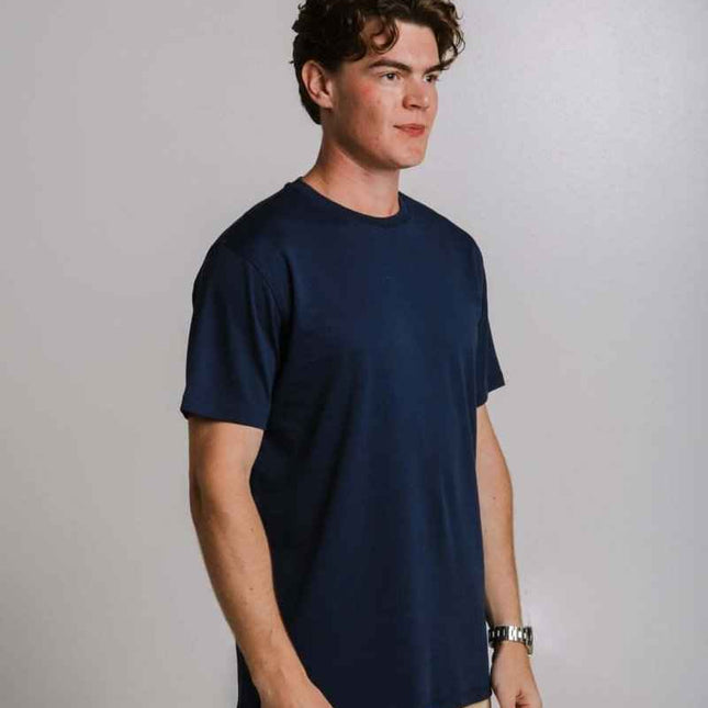 Sossu – Unisex Heavyweight Embroidered Cotton - T-shirt - Navy Blue - Daily Nomad