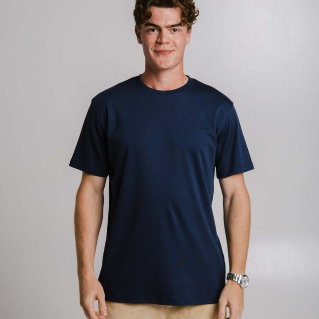 Sossu – Unisex Heavyweight Embroidered Cotton - T-shirt - Navy Blue - Daily Nomad