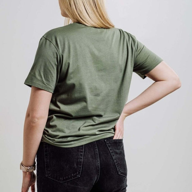 Sossu – Unisex Lightweight Embroidered Cotton Deer T-shirt - Khaki - Daily Nomad