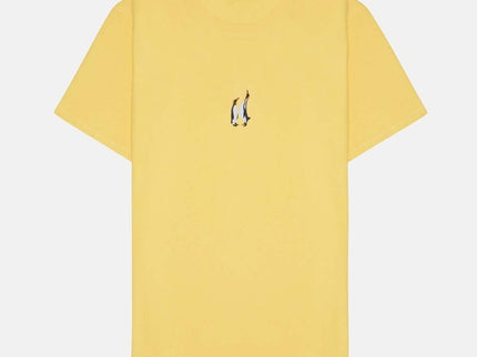 Sossu – Unisex Lightweight Embroidered Cotton Emperor Penguin T-shirt - Yellow - Daily Nomad