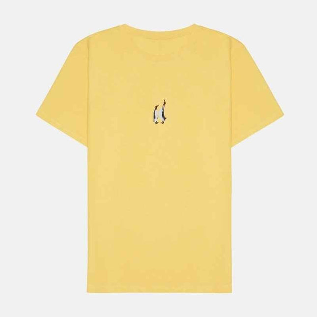 Sossu – Unisex Lightweight Embroidered Cotton Emperor Penguin T-shirt - Yellow - Daily Nomad