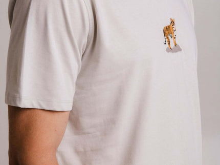 Sossu – Unisex Lightweight Embroidered Cotton Tiger T-shirt - Grey - Daily Nomad