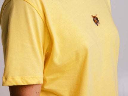 Sossu – Unisex Lightweight Embroidered Cotton Tiger T-shirt - Yellow - Daily Nomad