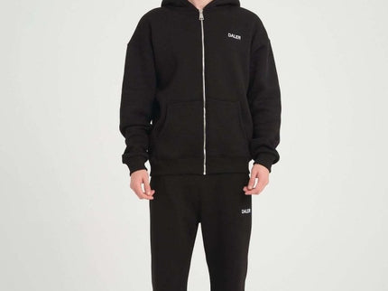 Streetwear hoodie - Heavyweight - Zipper - Black - Daily Nomad