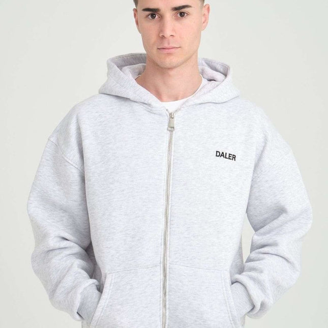 Streetwear hoodie - Heavyweight - Zipper - Grey Melange - Daily Nomad