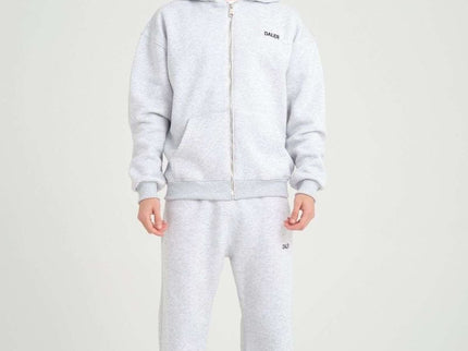 Streetwear hoodie - Heavyweight - Zipper - Grey Melange - Daily Nomad