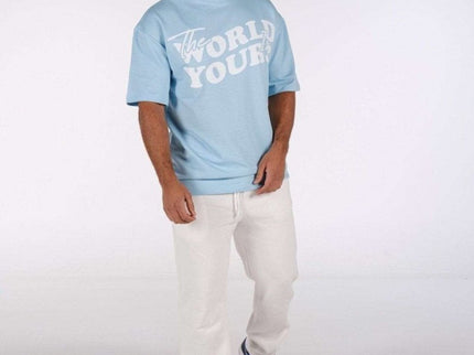 Streetwear T-Shirt The World Is Yours - Baby Blue - Daily Nomad