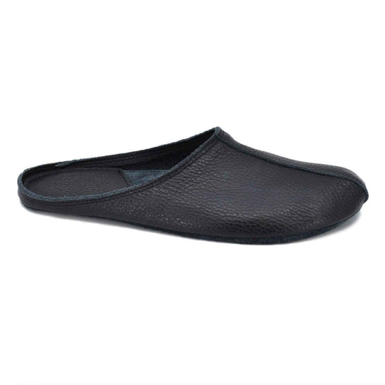OmaKing Sulbi black upcycled leather slippers, view 1