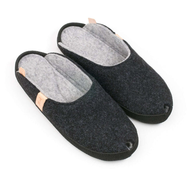 TOKU Brussels – Handmade Lambswool Slippers with Arch Support - Dark Grey - Daily Nomad