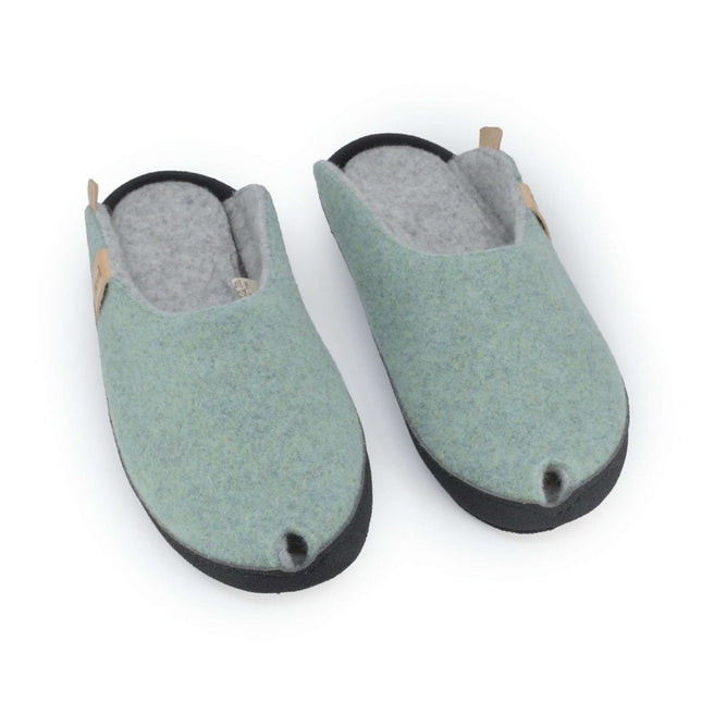 TOKU Brussels – Handmade Lambswool Slippers with Arch Support - Mint green - Daily Nomad