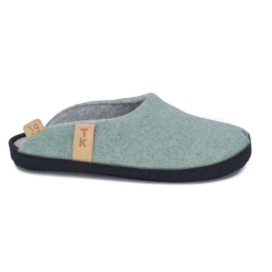 TOKU Brussels peppermint wool-felt slippers, view 1