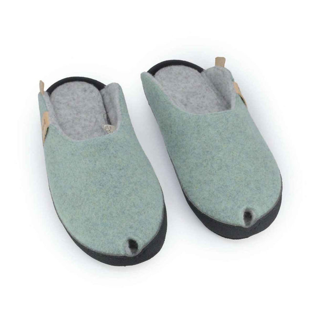 TOKU Brussels Lambswool Slippers – Mint Green, Handmade in Estonia - Daily Nomad